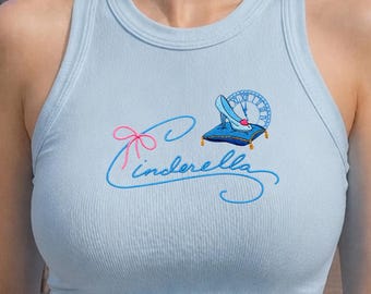 Embroidered Cinderella Tank Top, Disney Princess Shirt, Cute Disney Vacation Outfit for Women