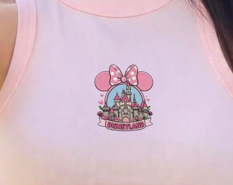 Embroidered Minnie Mouse Tank Top, Disney Magical Castle Baby Tee, Magic Kingdom Shirt, Disney Trip Family Vacation Outfit