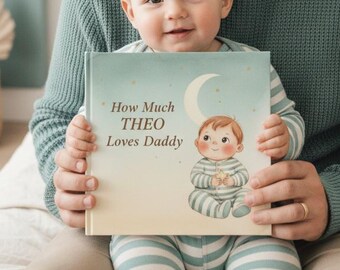 Personalized Storybook for Daddy from Daughter, How Much I Love Daddy Boho Book, Fathers Day Gift Earth Tone, Toddler Girl Hardcover