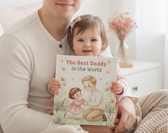 Personalized Daddy and Daughter Book, The Best Daddy in the World Custom Storybook, Fathers Day Gift from Girl, Toddler Daughter Keepsake