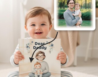 Dear Daddy Personalized Letter Storybook | First Father's Day Gift from Baby | Custom Watercolor Hardcover Keepsake Book