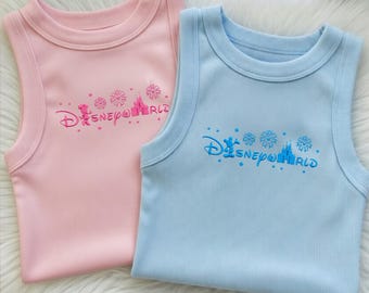 Embroidered Mickey and Minnie Couple Tank, Disney Valentine Shirt, Magic Kingdom Sweetheart Outfit Baby tee