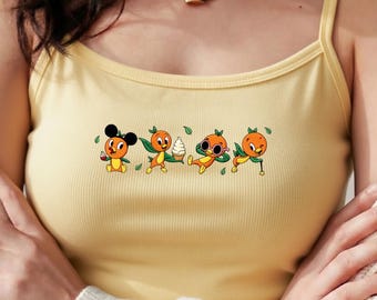 Embroidered Disney Orange Bird Tank, Retro Disney Park Outfit, Sunshine Tree Terrace Inspired Shirt