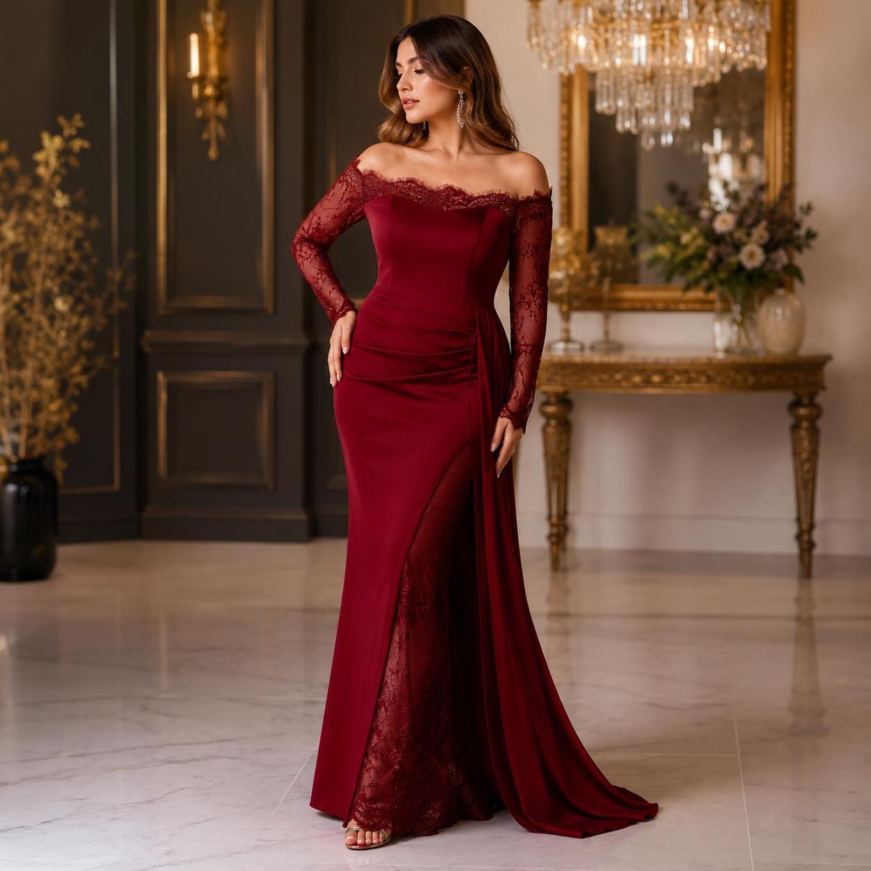 etsy burgandy bridesmaid dresses Modest Maroon Dress Burgundy maxi