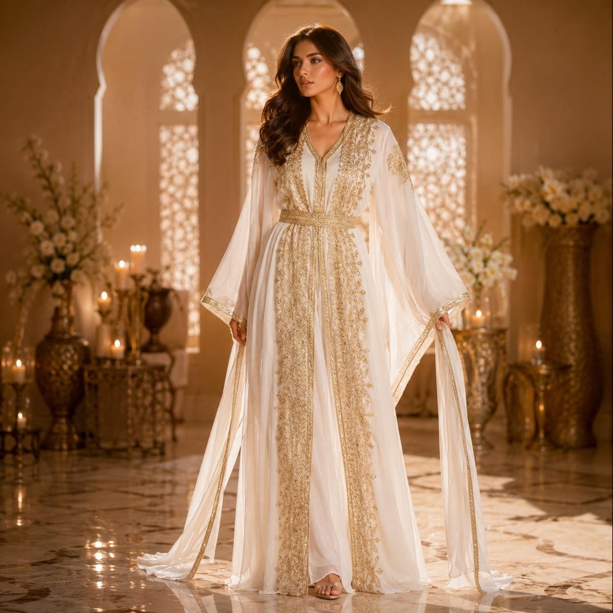 white and gold abaya dress modest turkish clothing