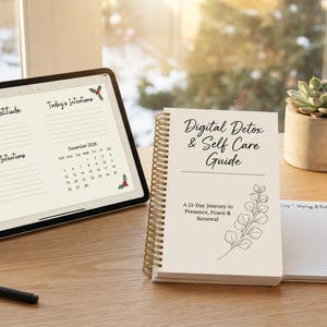 Digital Detox Ebook, 30 Day Self Care Guide, Mental Health Journal for Women, Overcome Phone Addiction, Stop Scrolling, Unplug and Glow Up
