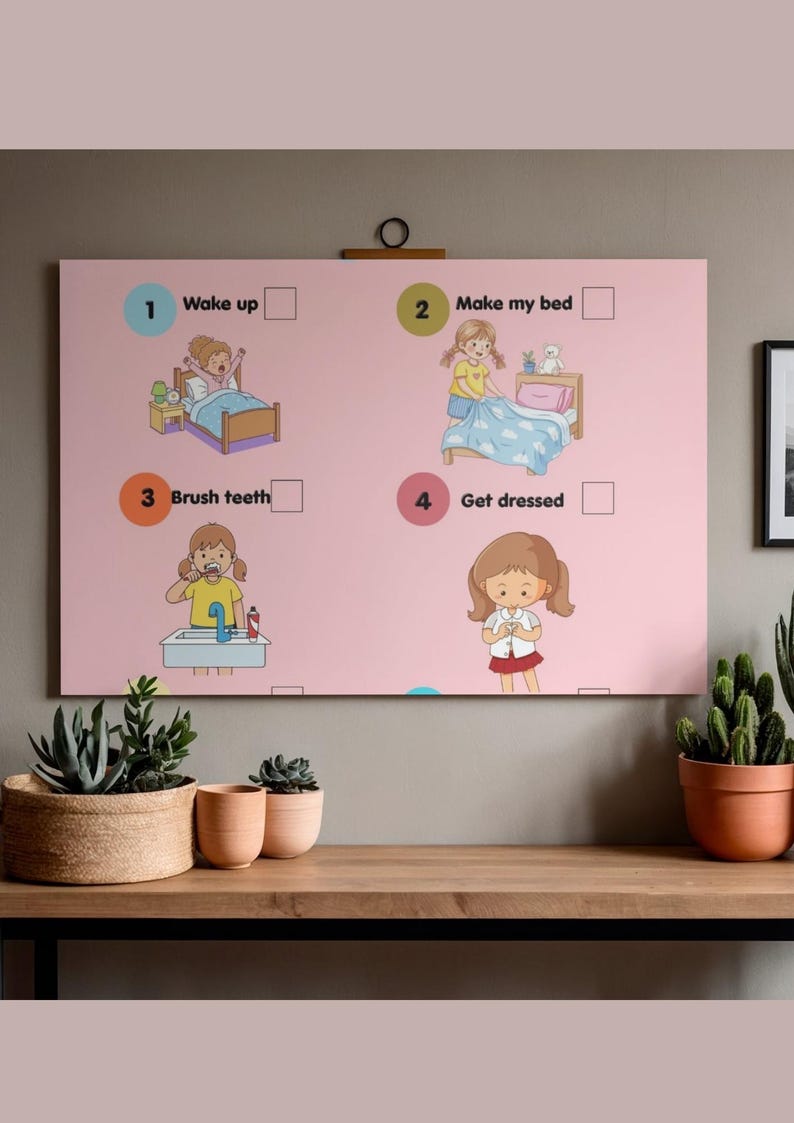Kids Morning Routine Chart Printable, Daily Routine Checklist ...