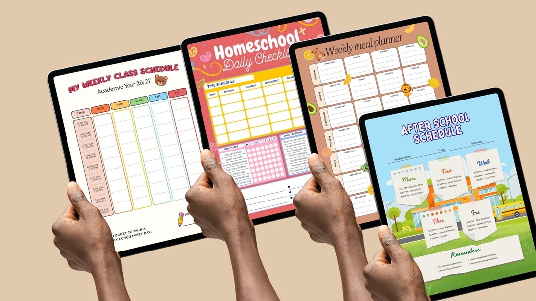 Back to School Planner Bundle, Kids Weekly Schedule, Homeschool Daily ...