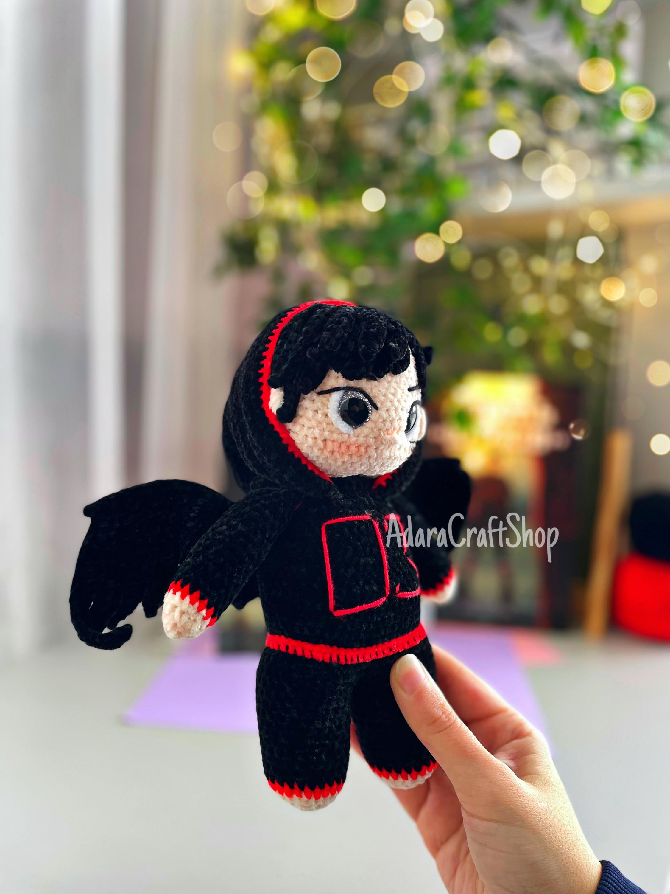 Crochet All for the Game Mini Jean Moreau Plush in Raven Kigurumi