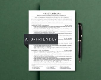 ATS Freundliche Lebenslaufvorlage Word, ATS-Lebenslauf, Seiten, Google Docs, ATS-Lebenslauf-Lebenslaufvorlage, minimalistischer Lebenslauf, professioneller Lebenslauf, ats pass