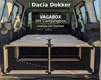 Istruzioni per costruire un box da campeggio fai da te – Piattaforma letto per Dacia Dokker | Conversione furgone | Camper | Costruisci il tuo letto | Piano di costruzione