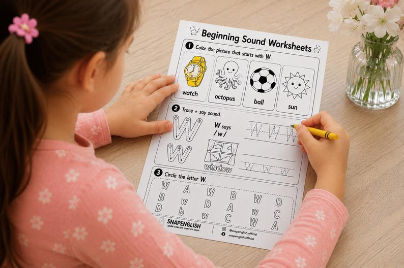 Beginning Ww Beginning Sound Worksheets | Alphabet Phonics Pack (instant Download ...