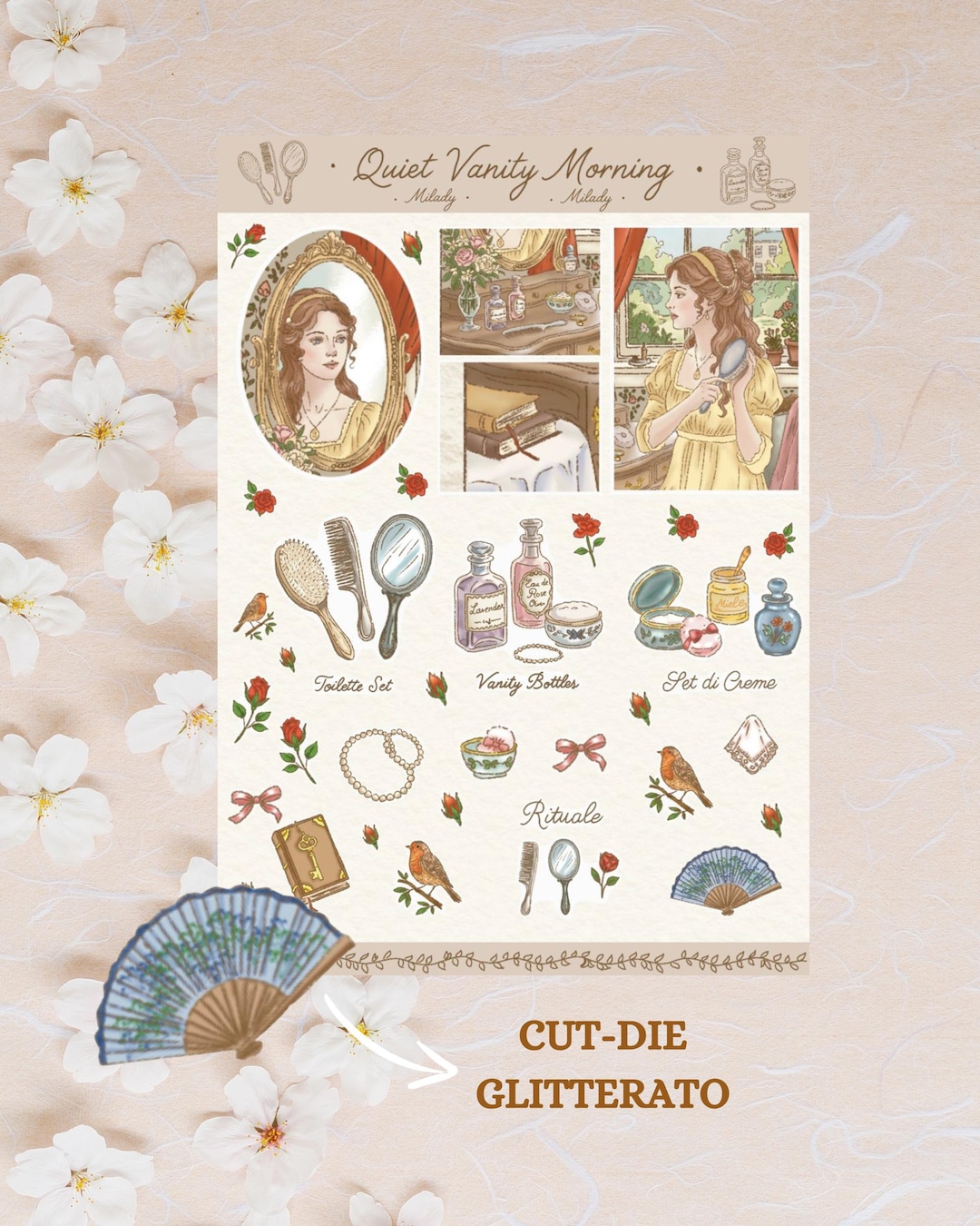 Vanity Sticker Aesthetic Stickers, Quiet Vanity Morning Vinyl Sticker Sheet, Vintage ...