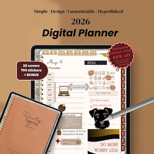 Premium Custom Digital Planner 2026 | Simple Daily Planner, Weekly Planner, Monthly Planner | iPad Planner | GoodNotes Planner