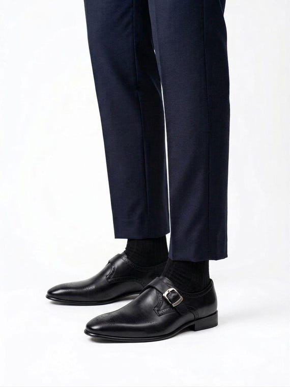 Sleek black monk strap