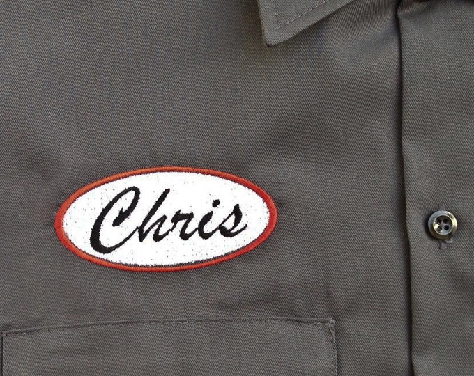 Work Shirt Name Patch Etsy