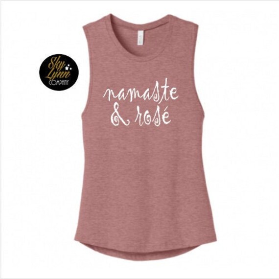 Yoga /& Wine Balance Muscle Tee Adult Tank