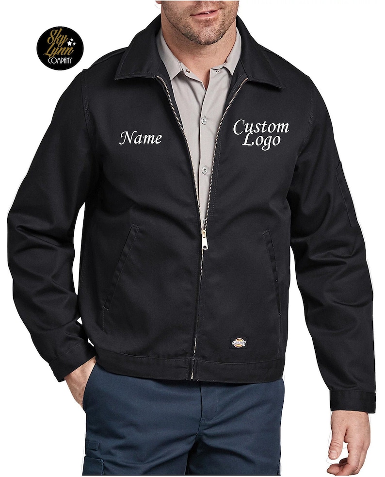 Embroidered Work Jacket Logo Personalized Custom Design Etsy