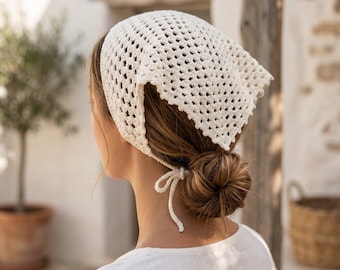 Patrón de pañuelo de ganchillo / Tutorial de pañuelo triangular estilo boho / Patrón de ganchillo para pañuelo de verano en PDF