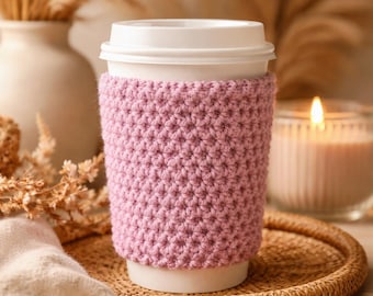 Modèle douillet de tasse au crochet, PDF au crochet avec manches de café, modèle douillet de tasse facile, adapté aux débutants, téléchargement immédiat, idée cadeau