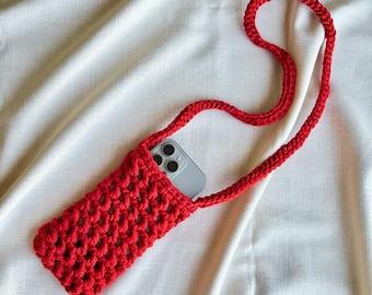Crochet Phone Pouch Pattern, Phone Bag Crochet Pattern, Crossbody Phone Holder PDF, Beginner Mesh Bag Pattern, English PDF