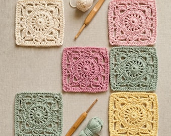Willow Granny Square Crochet Pattern, Floral Lace Motif, Beginner PDF (Instant Download)