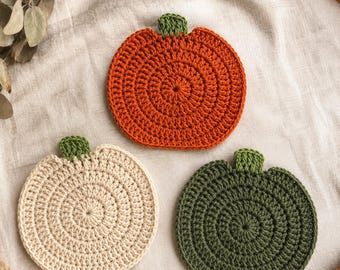Pumpkin Mug Rug Crochet Pattern PDF, Pumpkin Coaster Pattern, Beginner Fall Crochet, Halloween Decor, Thanksgiving Mug Rug, Autumn Coaster