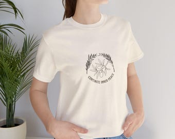 Camiseta Serenity Now con rama de olivo / Camiseta de mindfulness para llevar puesta / Regalo botánico zen para amantes del yoga