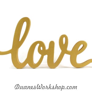 love sign wedding decor script love sign elegant love sign sweetheart table gold love sign home decor wooden wood sign rustic wooden sign image 1