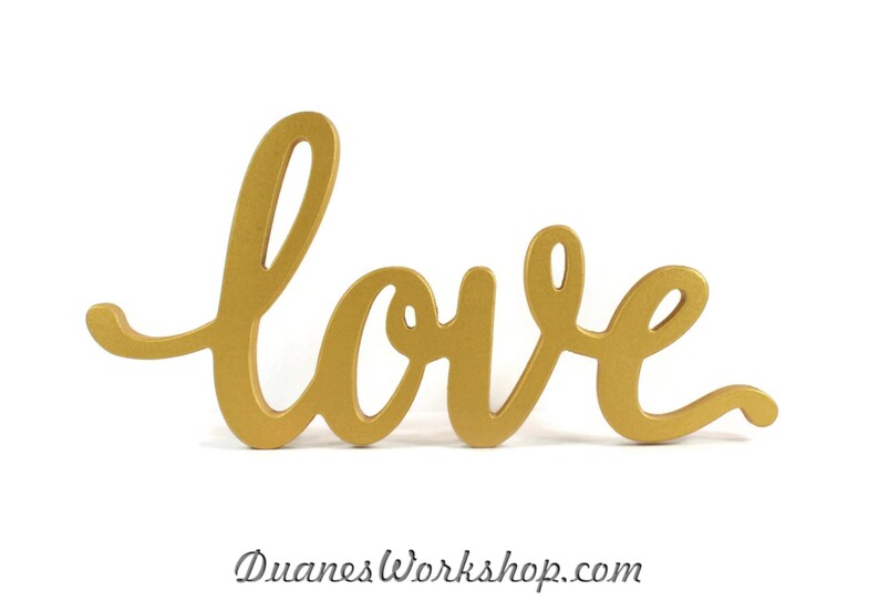 love sign wedding decor script love sign elegant love sign sweetheart table gold love sign home decor wooden wood sign rustic wooden sign image 1