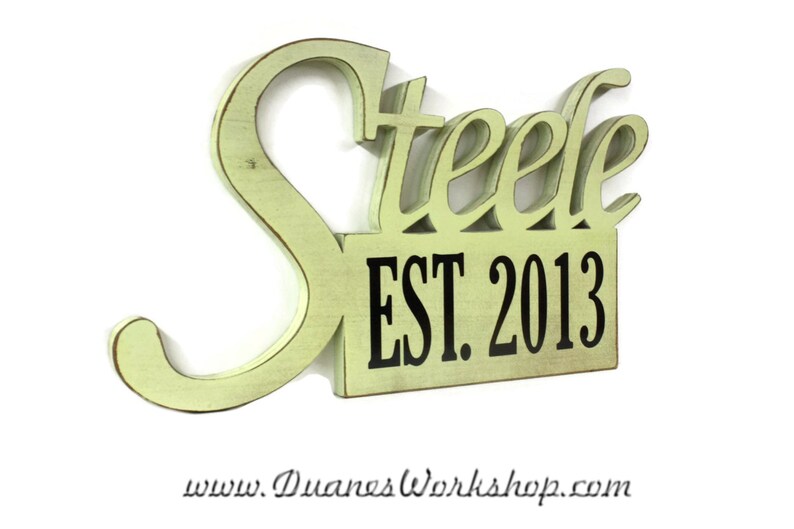 Decor Family Name sign Wedding Wedding Decor Engagement Mr /& Mrs Christmas Gift Personalized ON SALE 10 Established Sign