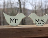 Wooden wood Bird, mr and mrs, custom, love birds, Shelf, shower favors, wedding, nursery decor, home decor, spring decor