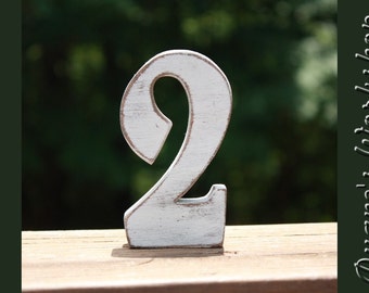 5 inch Wedding Table Numbers Freestanding Wooden, Wedding reception, Painted