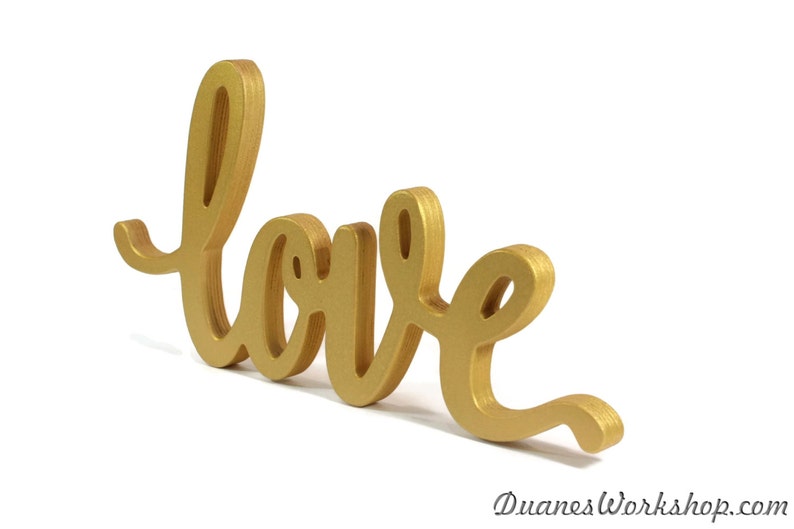 love sign wedding decor script love sign elegant love sign sweetheart table gold love sign home decor wooden wood sign rustic wooden sign image 2