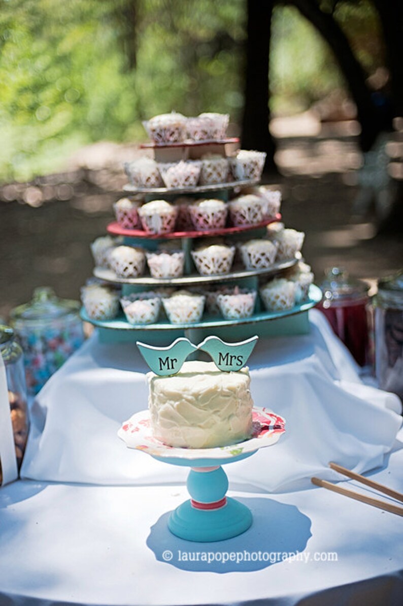 Mr and Mrs Love Bird cake topper custom love birds party