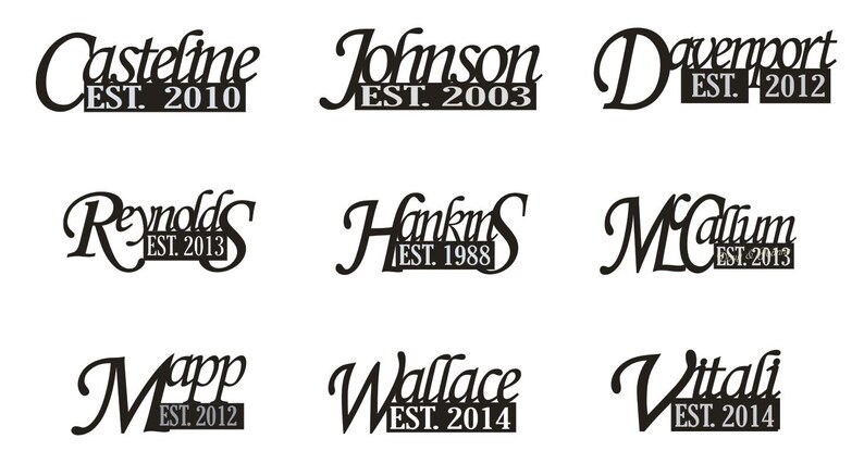Decor Family Name sign Wedding Wedding Decor Engagement Mr /& Mrs Christmas Gift Personalized ON SALE 10 Established Sign