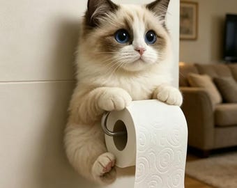 Soporte de pañuelos de papel de pared con diseño de gato Ragdoll, decoración felina para el hogar, regalo para amantes de los gatos