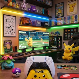 Soporte para mando PS5 Pikachu – Base personalizada impresa en 3D