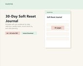 30 Day Self Care Journal Printable, Soft Reset Workbook, Reflection Prompts, Daily Wellness Planner, Digital Download PDF