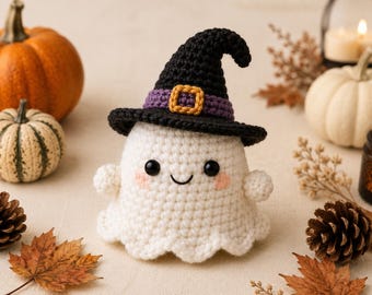 Crochet Ghost Pattern, Halloween Witch Amigurumi PDF