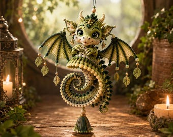 Dragon Crochet Wind Spinner PDF Pattern, Amigurumi Ombré Spiral Tail Hanger, 24–26 in, Adv Beginner