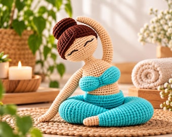 Amigurumi Yogi Girl Plus-Size Crochet Pattern PDF | DIY Home Decor | en/it/es/pt/fr/de | Instant Download