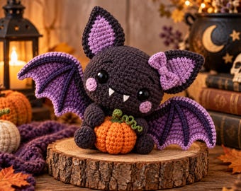 Amigurumi Bat Crochet Pattern PDF, Halloween Plushie Pattern, Beginner Crochet Bat Toy, Spooky Plush Stuffed Animal, Fall Decor Download