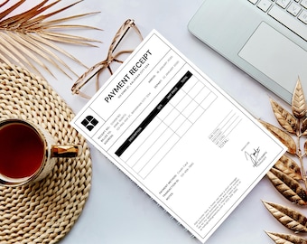 Small Business Receipt Template – Fillable PDF, Editable Canva (Digital Download)