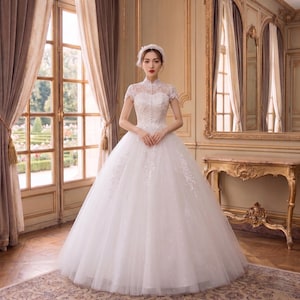 Wedding Gown Princess High Neck - Etsy