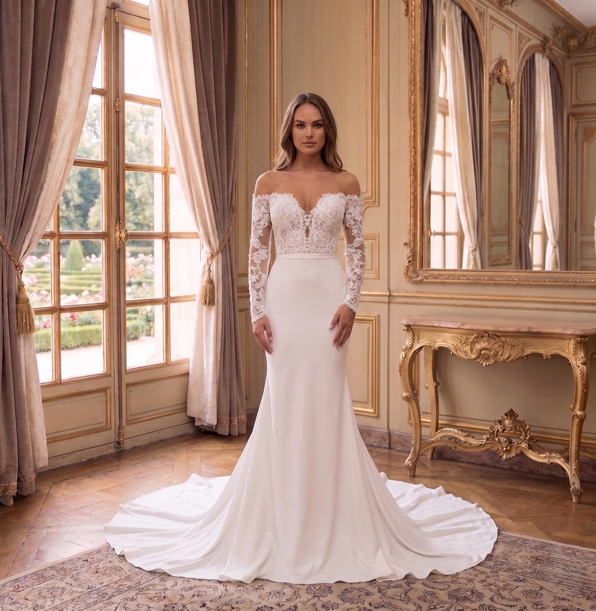 French Lace Mermaid Wedding Dress - Etsy