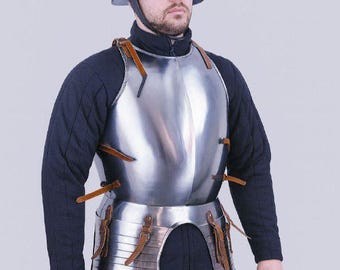 Medieval Pikeman Half Body Armor Suit with Helmet | Steel LARP Warrior Cuirass Armor for Cosplay Reenactment & Renaissance Fair