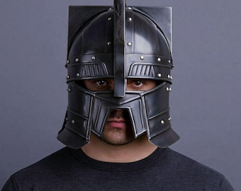 Medieval Moria Dwarven Blued Helmet | Fantasy Warrior Steel Helmet for LARP Cosplay Reenactment & Collectible Armor
