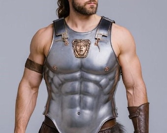 18 Gauge Steel Medieval Muscle Armor Cuirass | Roman Knight Breastplate for LARP Cosplay Reenactment & Renaissance Fair
