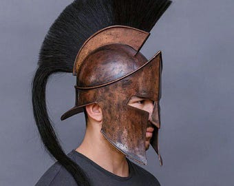 Spartan Helmet King Leonidas 300 Movie Helmet | Greek Warrior Cosplay Helmet | LARP Medieval Spartan Armor
